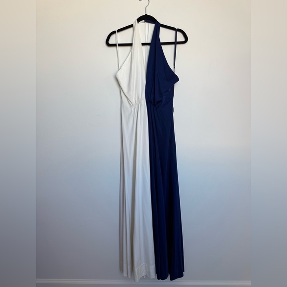 Vintage Elegant Two-Tone Halter Jumpsuit